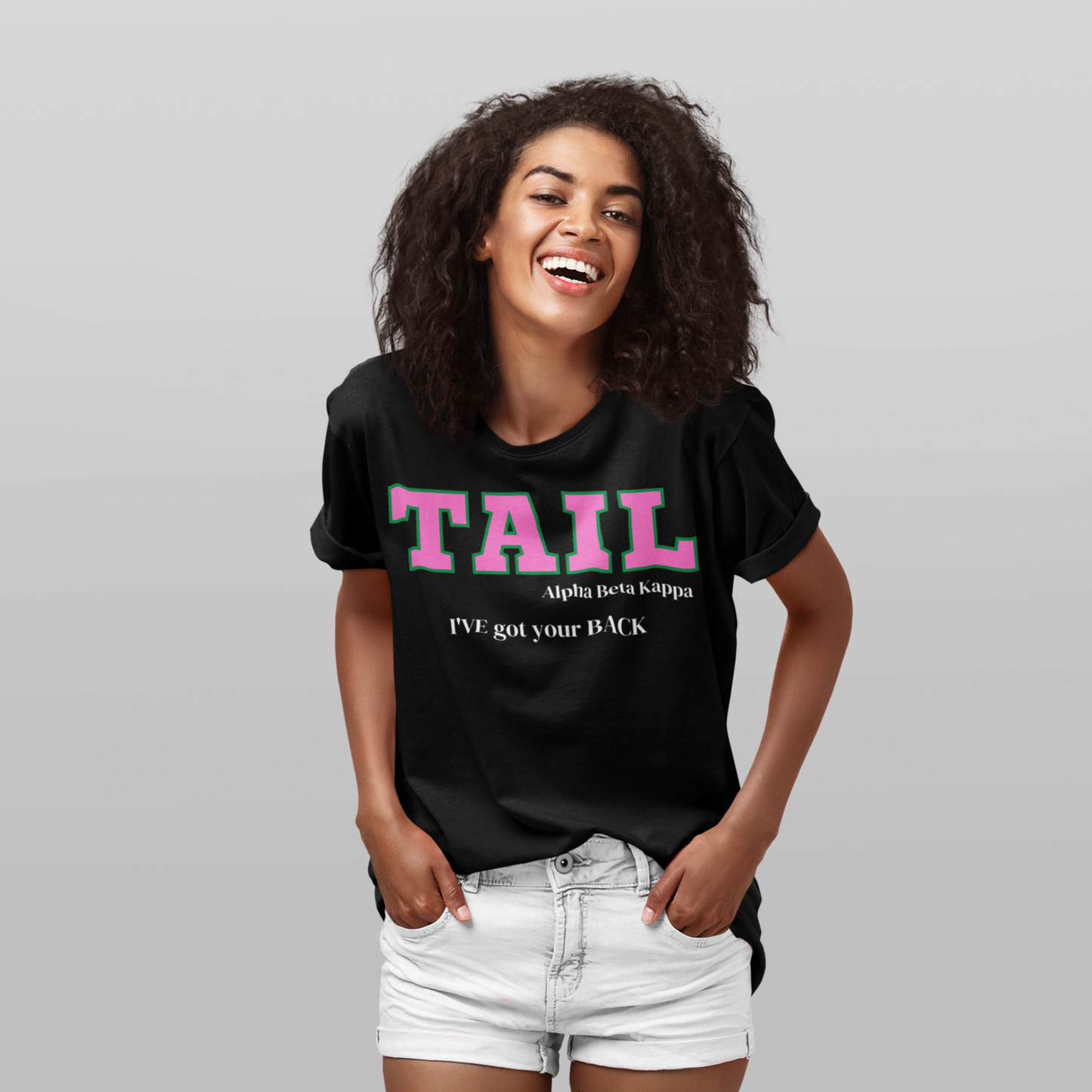 Pink and Green TAIL Customizable T-Shirt. FREE DOMESTIC SHIPPING!