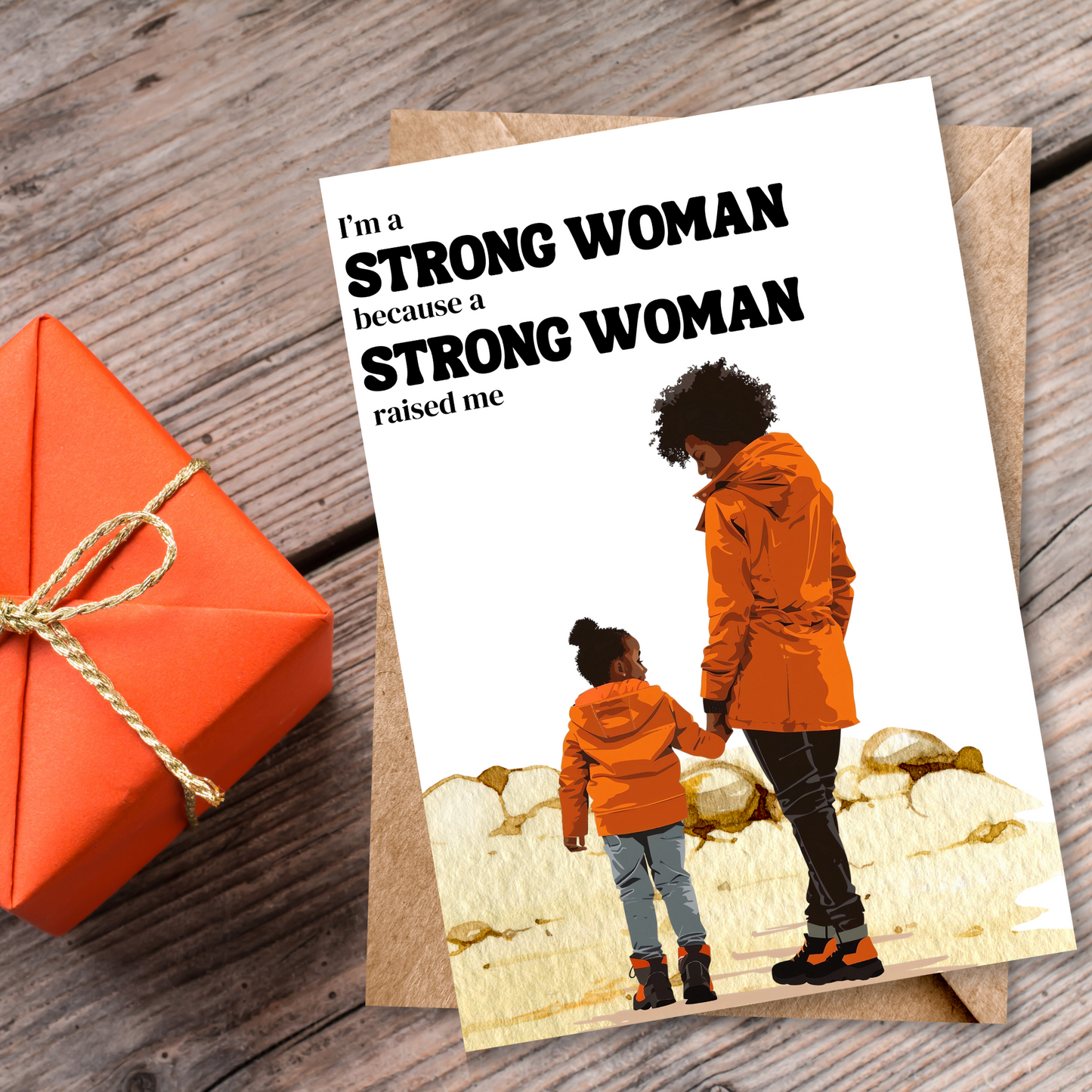 A Strong Woman Raised Me Greeting Card 1