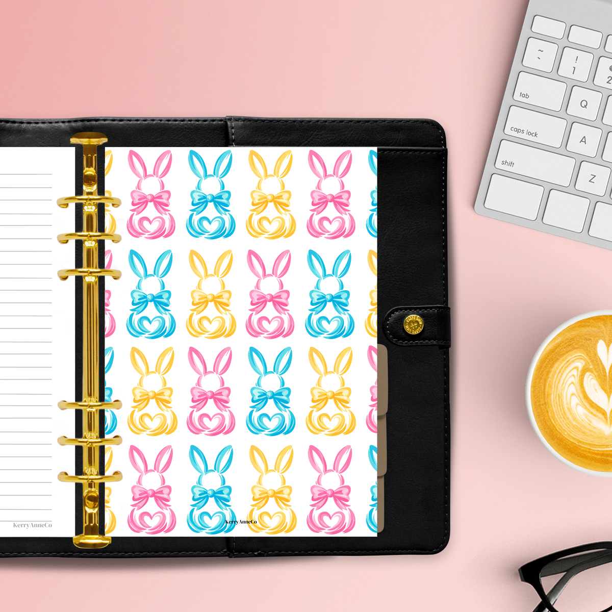 Brush Stroke Bunnies Easter Bunny Binder Dashboards