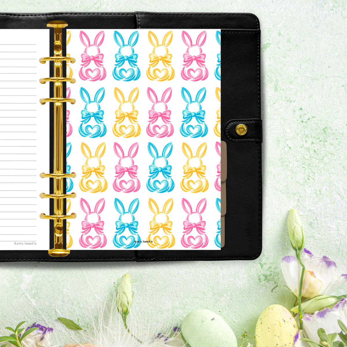 Brush Stroke Bunnies Easter Bunny Binder Dashboards