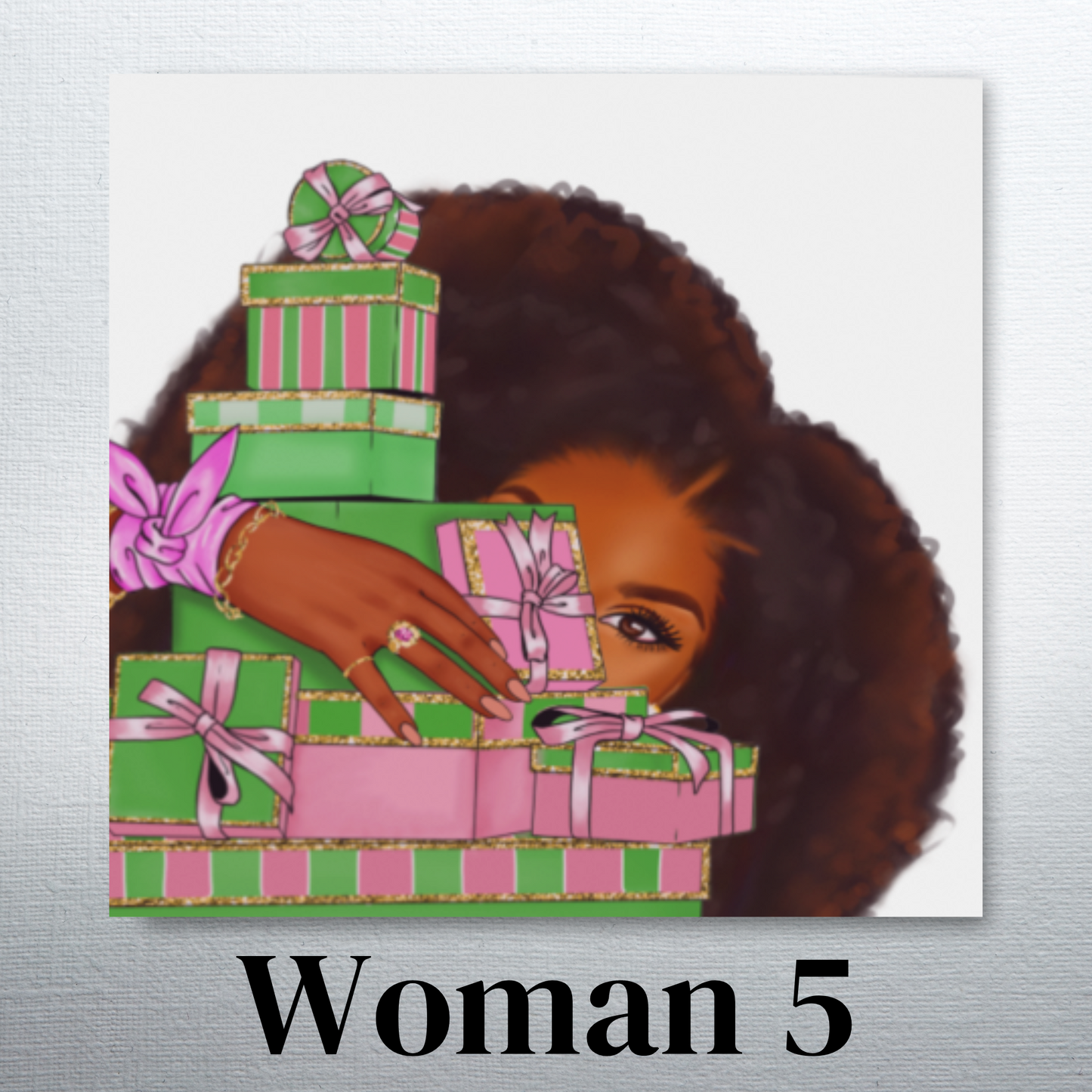 Sorority Inspired Pink and Green Gifts Greeting Cards