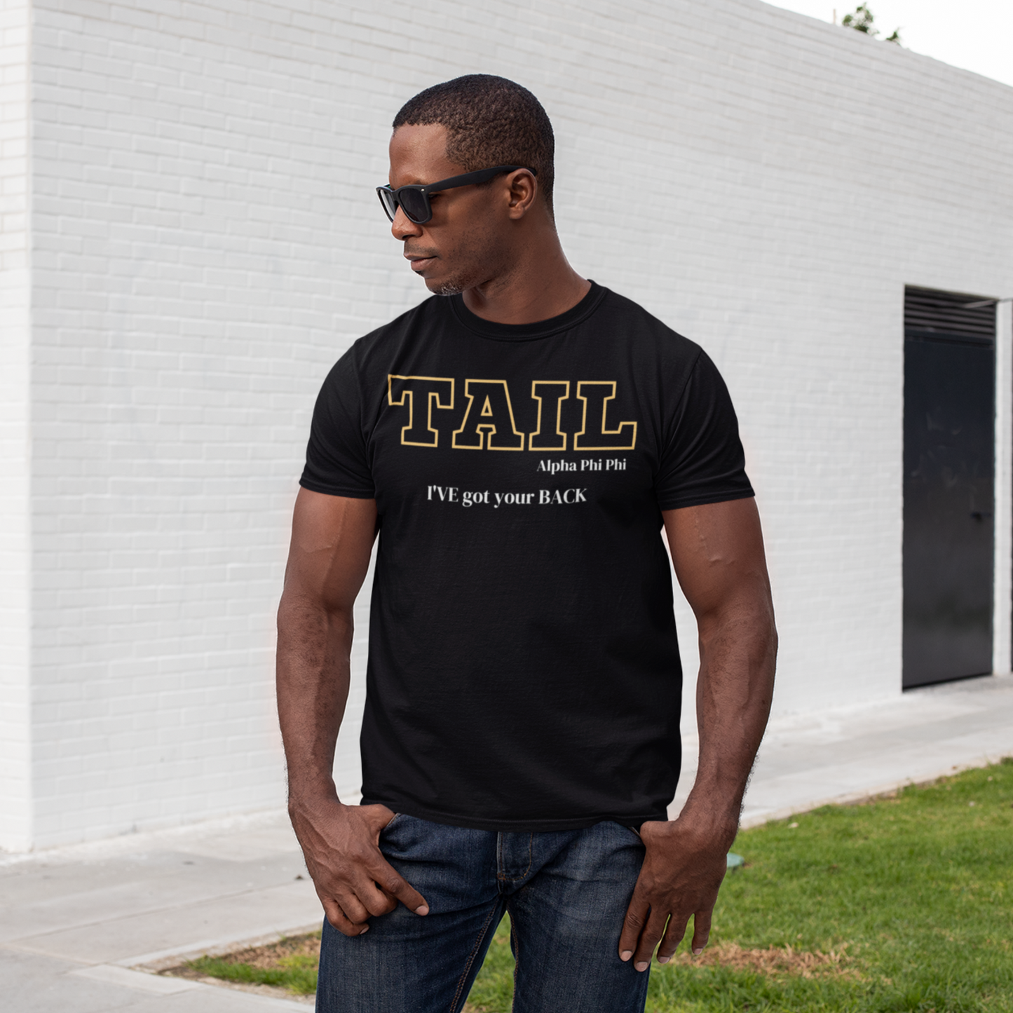 Black and Gold TAIL Customizable T-Shirt. FREE DOMESTIC SHIPPING!