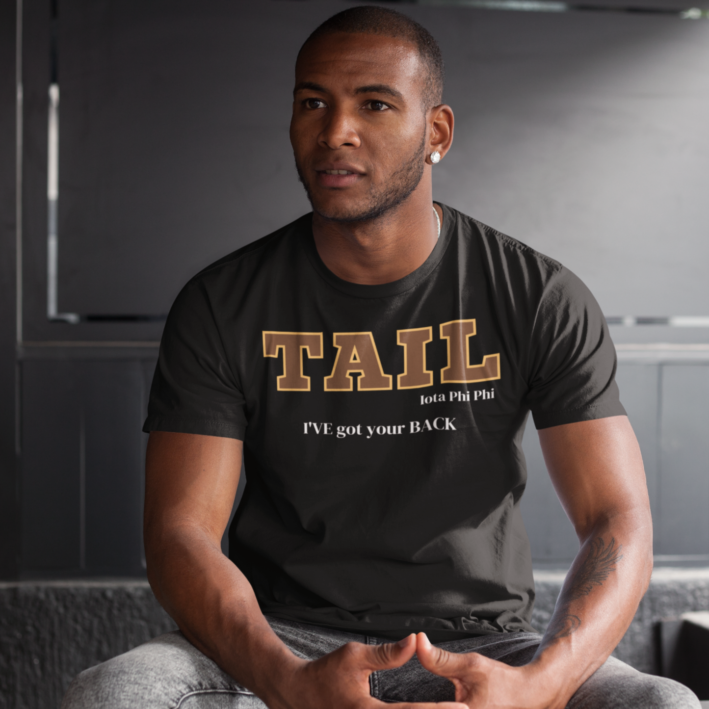 Brown and Gold TAIL Customizable T-Shirt. FREE DOMESTIC SHIPPING!