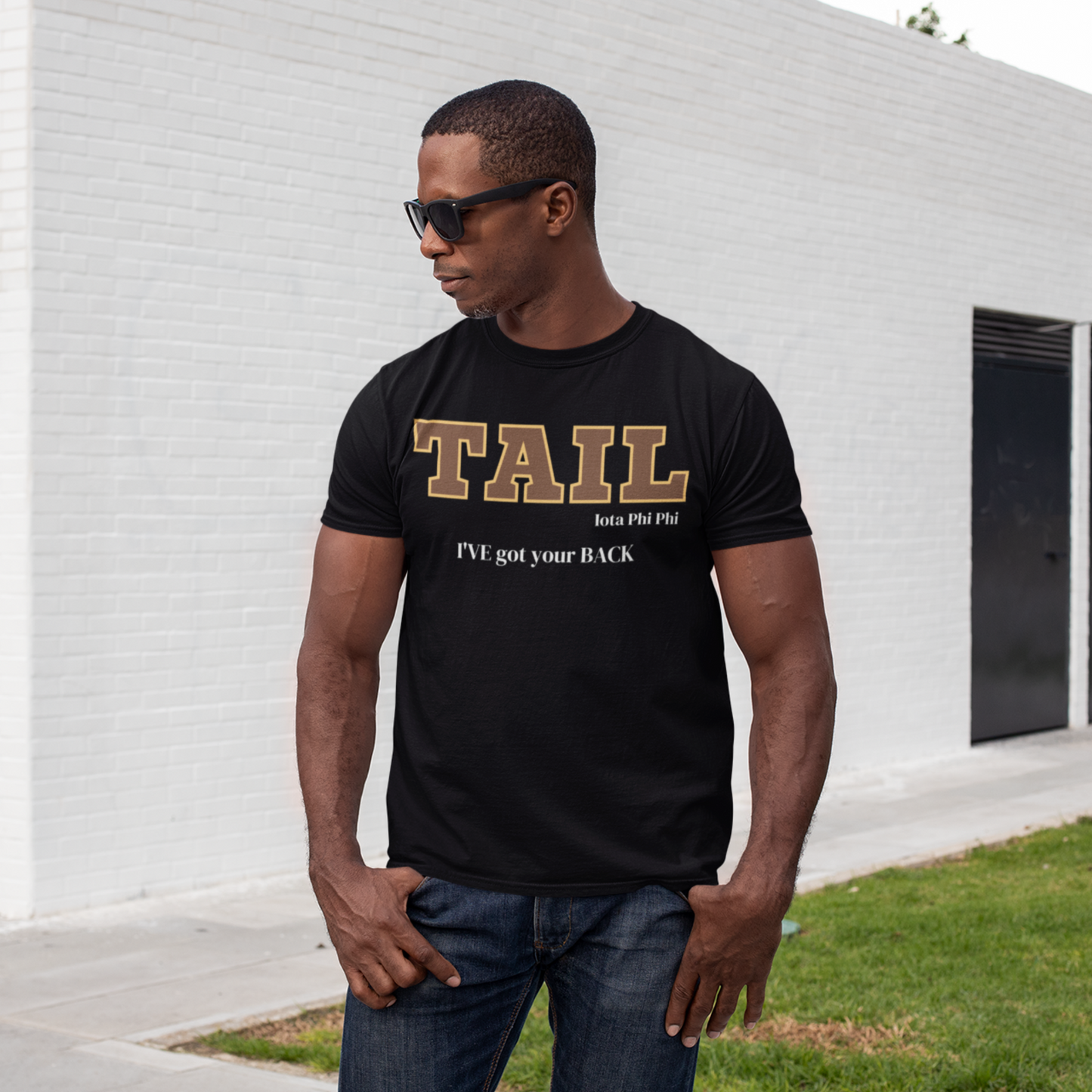 Brown and Gold TAIL Customizable T-Shirt. FREE DOMESTIC SHIPPING!