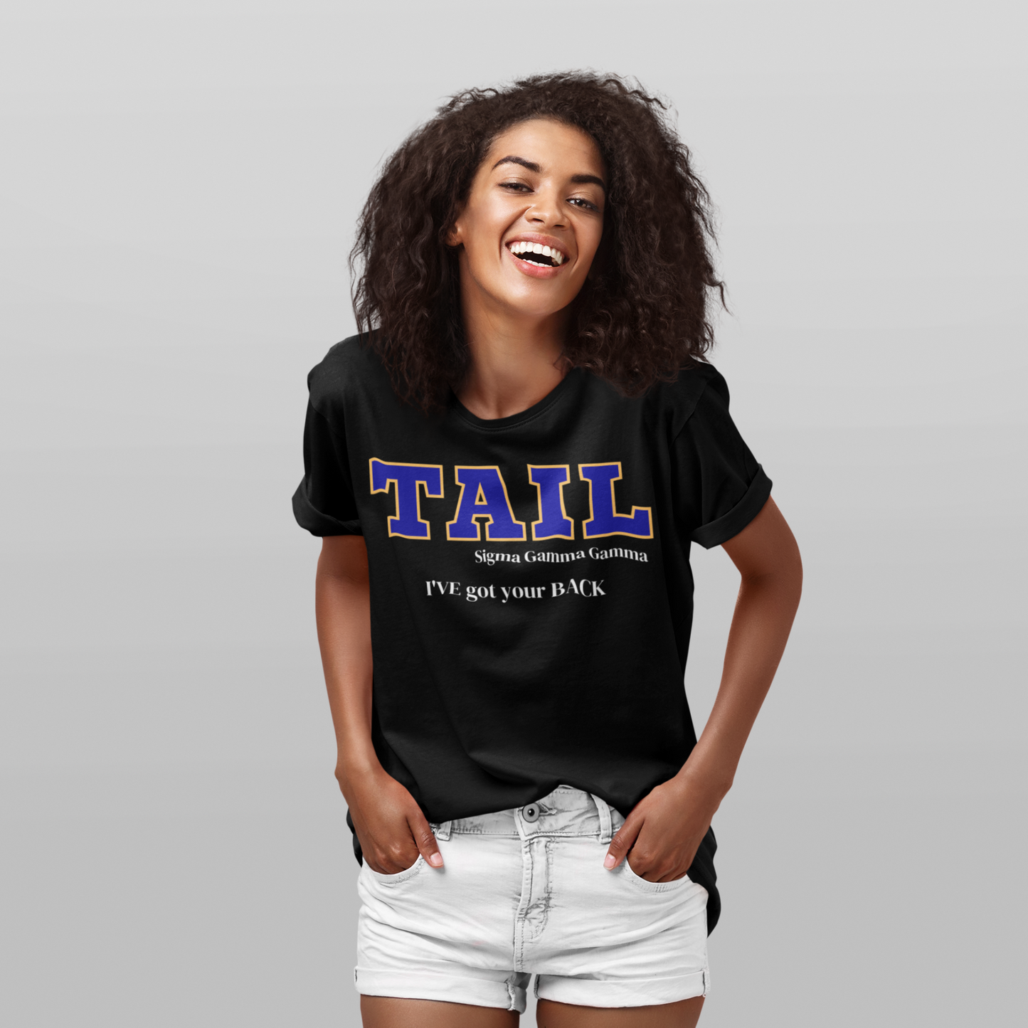 Blue and Gold TAIL Customizable T-Shirt. FREE DOMESTIC SHIPPING!