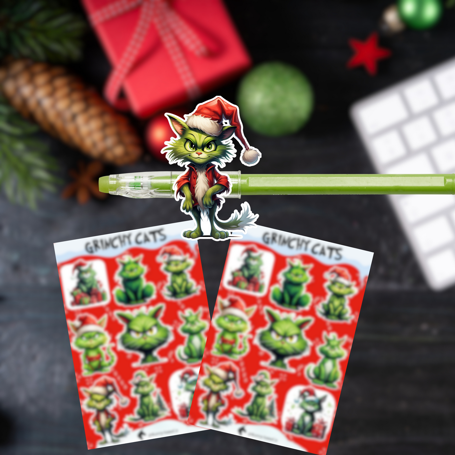 Grinchy Cats Sticker Sheet