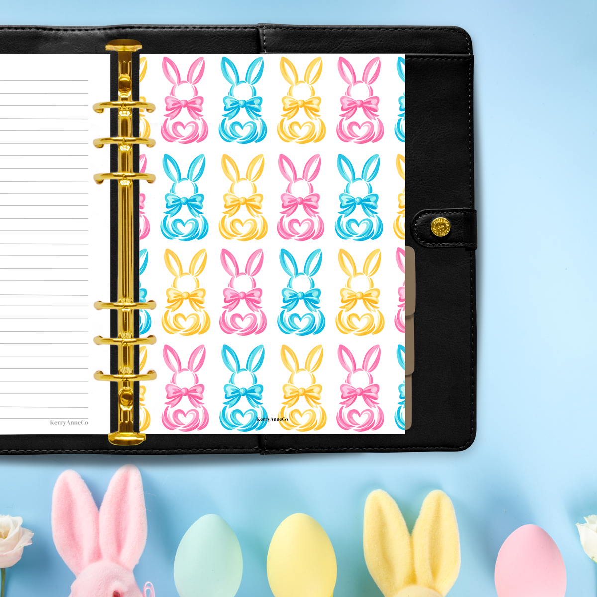 Brush Stroke Bunnies Easter Bunny Binder Dashboards