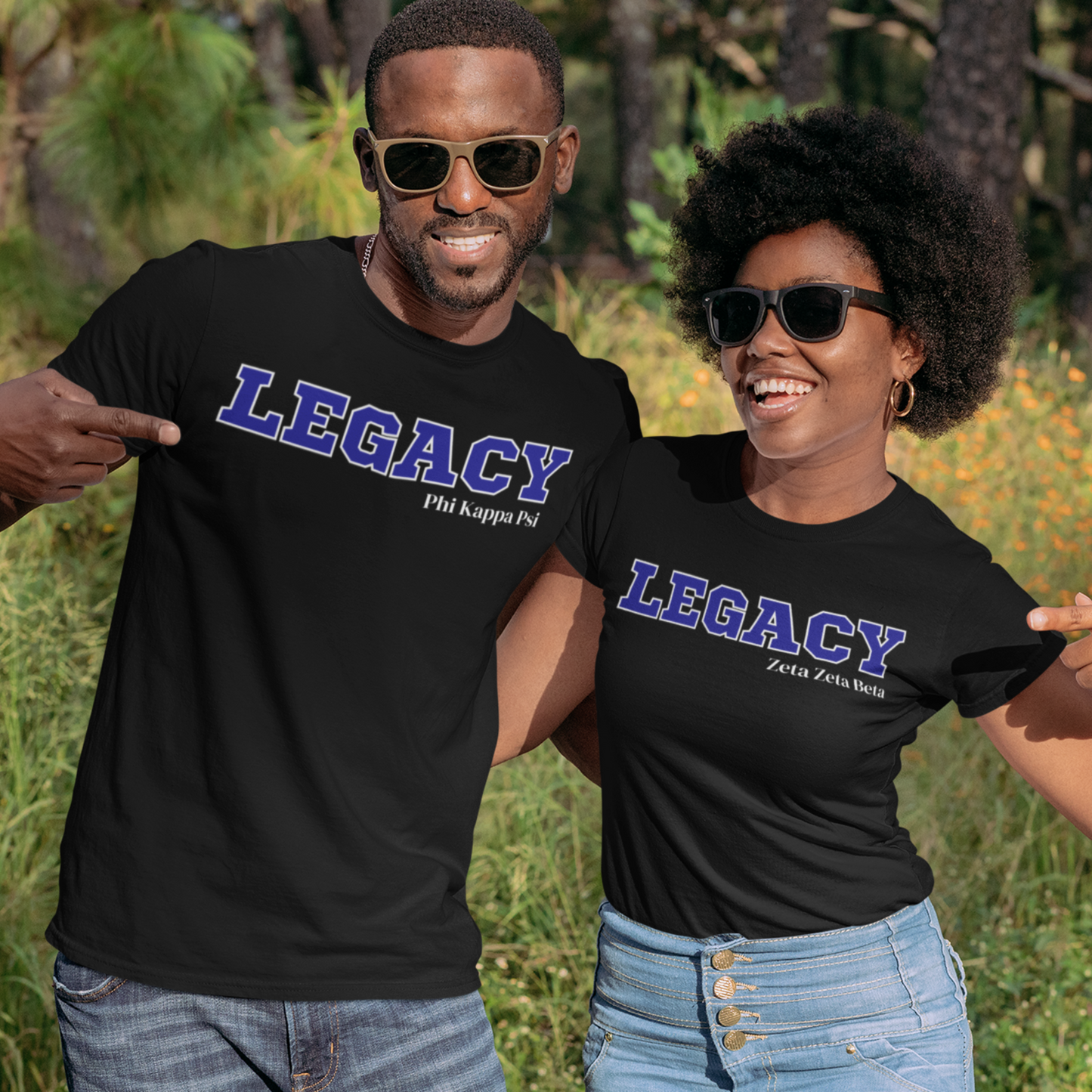 Blue and White LEGACY Customizable T-Shirt. FREE DOMESTIC SHIPPING!