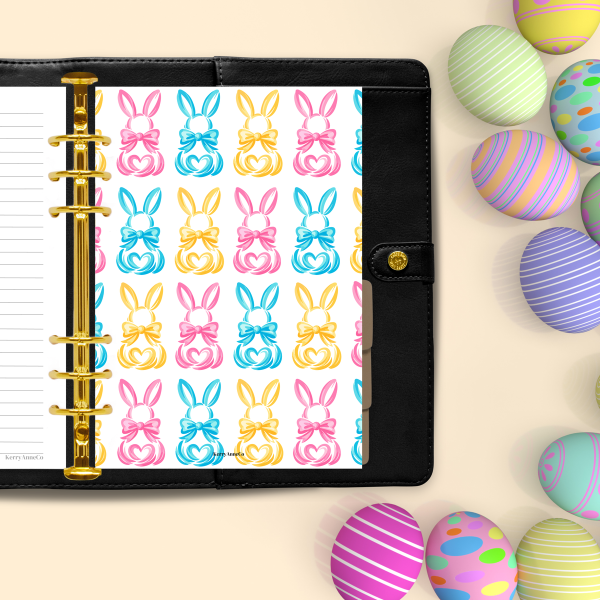 Brush Stroke Bunnies Easter Bunny Binder Dashboards
