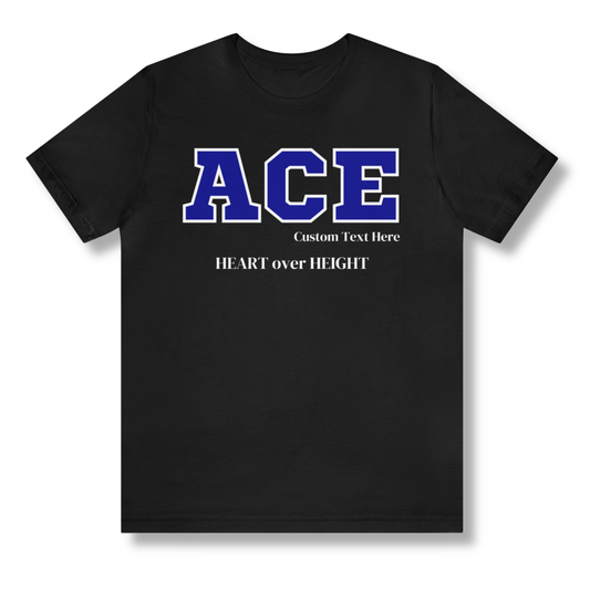 Blue and White ACE Customizable T-Shirt. FREE DOMESTIC SHIPPING!