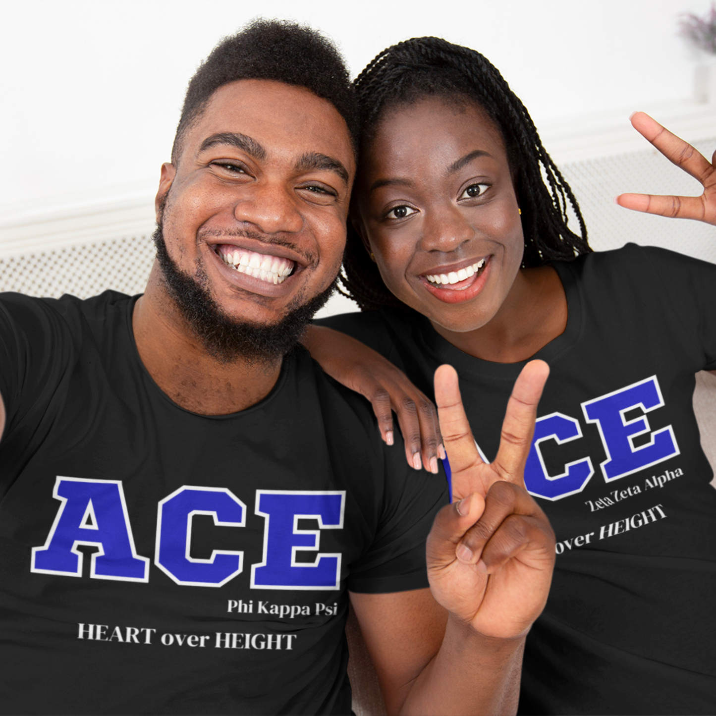 Blue and White ACE Customizable T-Shirt. FREE DOMESTIC SHIPPING!